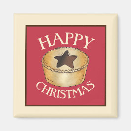 Íman FRUTA britânica Mince Pie Feliz Natal