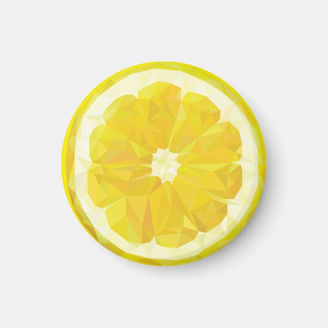 Íman Fruta de Design Geométrica com Fatia de Limão (Frente)