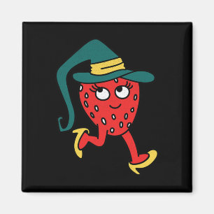 Íman Fruta de Morango com Costume de Halloween Preguiço