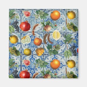 Íman Fruta de Verão do Mediterrâneo e Mosaico Branco 