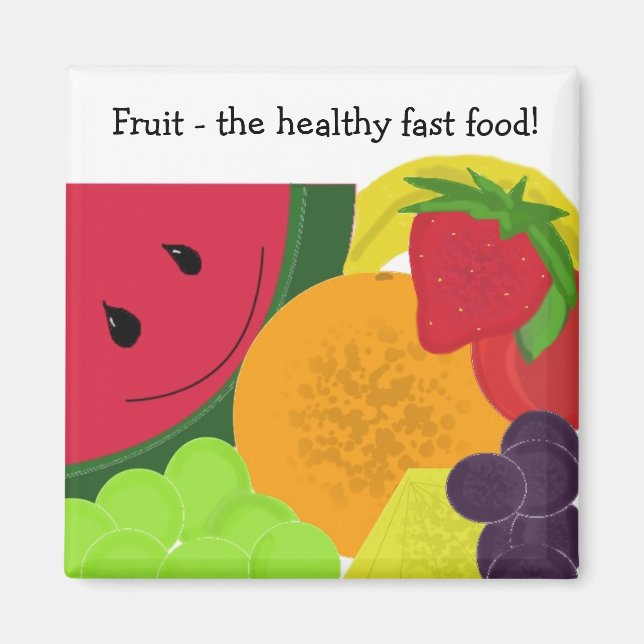 Íman Fruta o Fast Food Saudável (Frente)