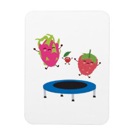 Íman Fruta Pulando Em Trampoline