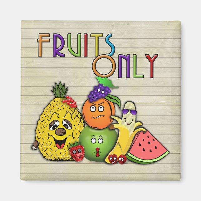 Íman frutas apenas presentes em papelaria (Frente)
