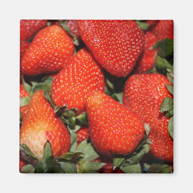 Íman frutas de morango vermelho (Frente)