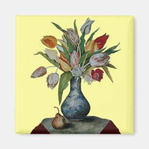 ÍMAN FRUTAS E FLORES DA SEASON - TULIPS EM VASO AZUL