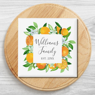 Íman Frutas e Flores Laranja Elegantes Floral de Verão
