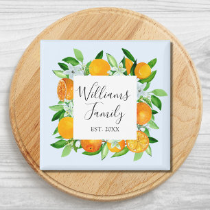 Íman Frutas e Flores Laranja Elegantes Floral de Verão
