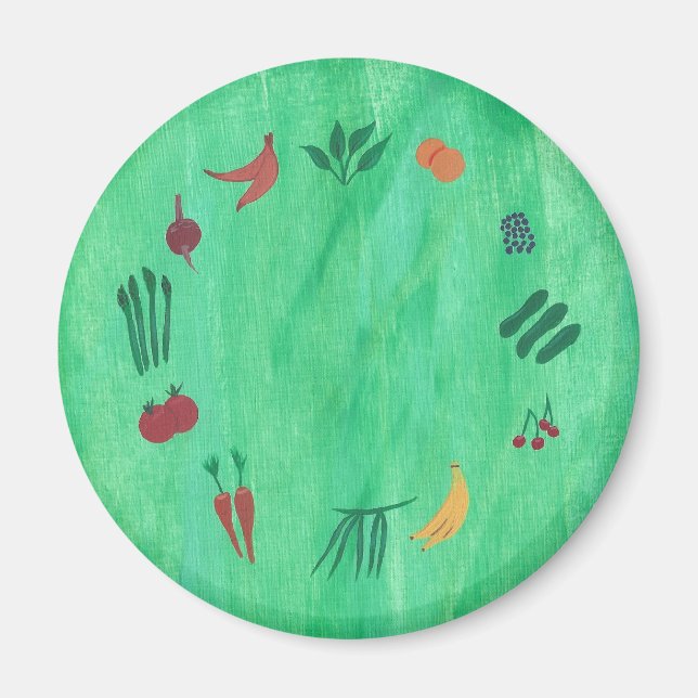 Íman Frutas e verduras coloridas (Frente)