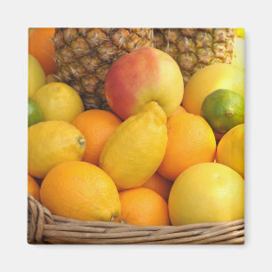 Íman Frutas tropicais em uma cesta