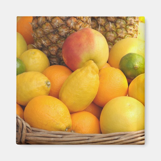 Íman Frutas tropicais em uma cesta (Frente)