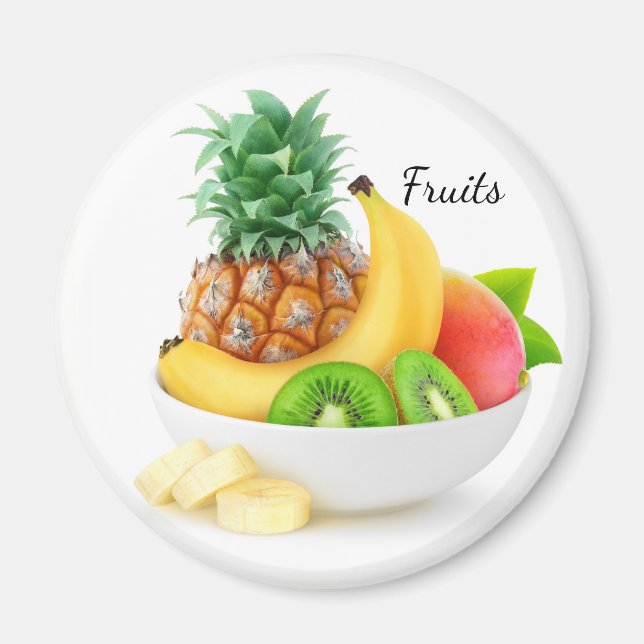 Íman Frutas tropicais em uma tigela (Frente)