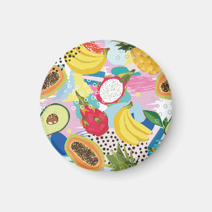 Íman Frutas Tropicais, Padrão De Vintage Invisível.