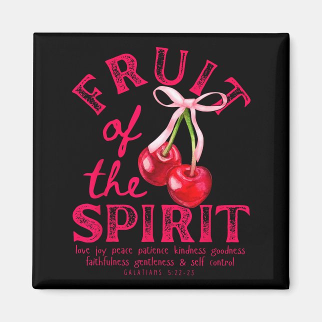 Íman Fruto Do Espírito Cristão Coquette Laço Rosa Ch (Frente)