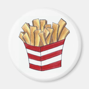 Íman Fry Fries Francês Chips Lixo Rápido Comida Foodie