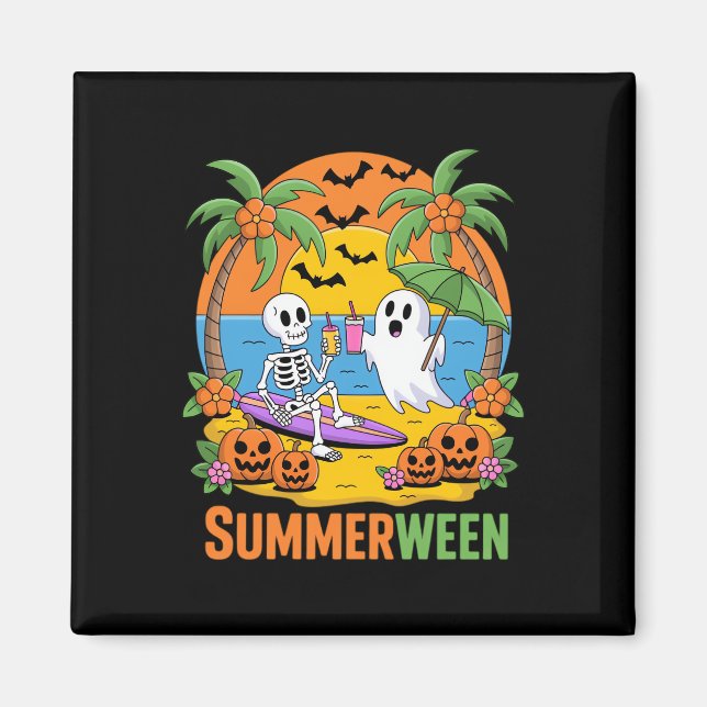 Íman Fu do Halloween de Summerwin Skeleton Ghost Beach (Frente)