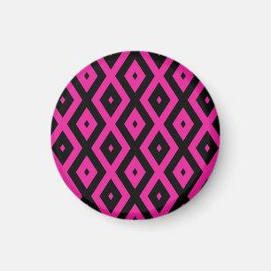 Íman Fuchsia e padrão de diamante preto