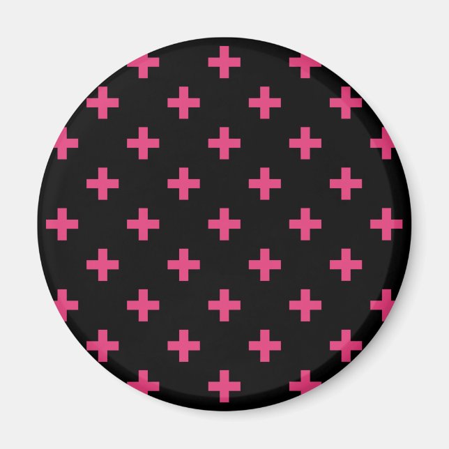 Íman Fuchsia polka cruza a preto (Frente)
