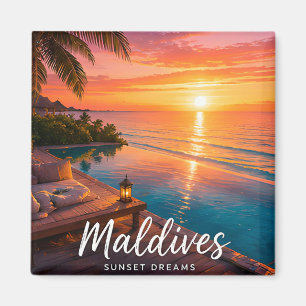 Íman 🧲 Fuga do Pôr do Sol nas Maldivas Memória de Viag