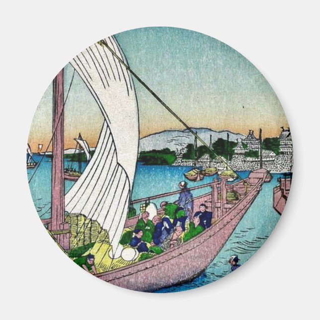 Íman Fukeiga por Ando, Hiroshige Ukiyoe (Frente)