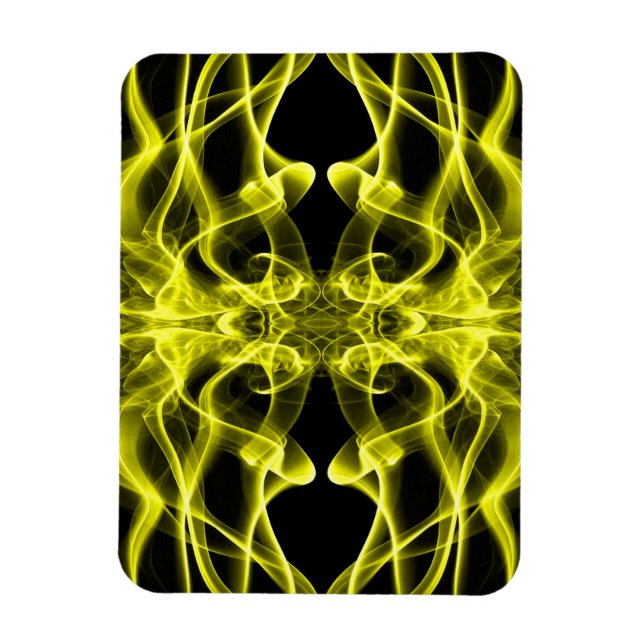 Íman Fumaça Amarela Simétrica Minimalista Preta (Vertical)