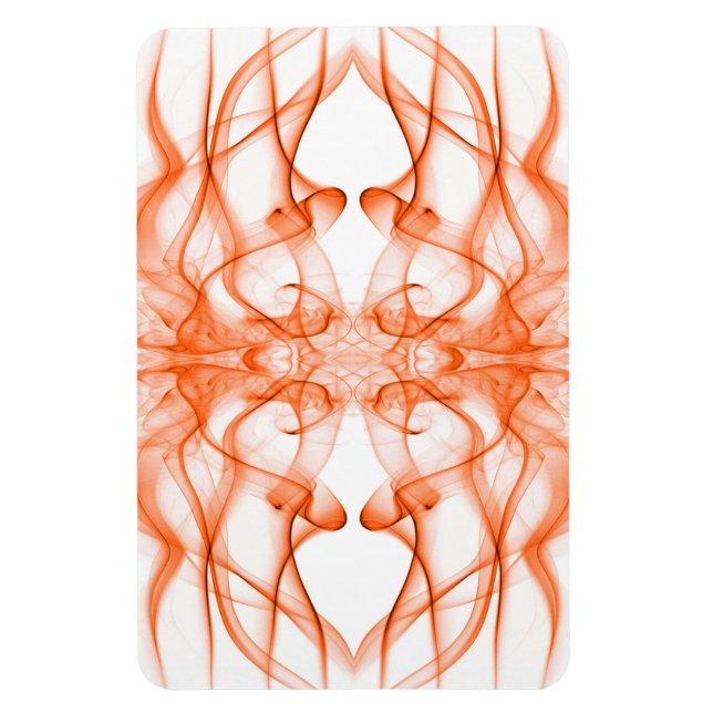 Íman Fumaça Laranja Simétrica Minimalista Branca (Vertical)
