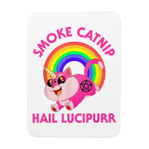 Íman Fumar Catnip Saúdam Lucipurr, Gato Satanás Unicórn