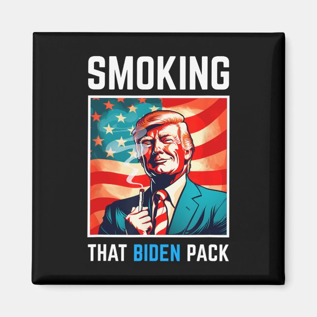 Íman Fumar Essa Embalagem De Biden - Trump 2024 (Frente)
