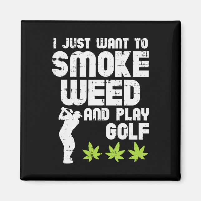 Íman Fumar Maconha Jogar Golfe Golfe Thc Golfista Doidã (Frente)