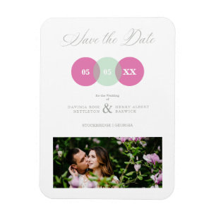 Íman Fun Mint & Hot Pink Photo Couple Wimshical Script