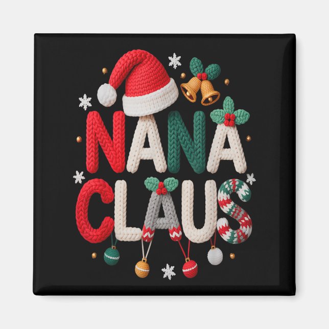 Íman Fun Nana Claus Santa Claus Grandma Family Matching (Frente)