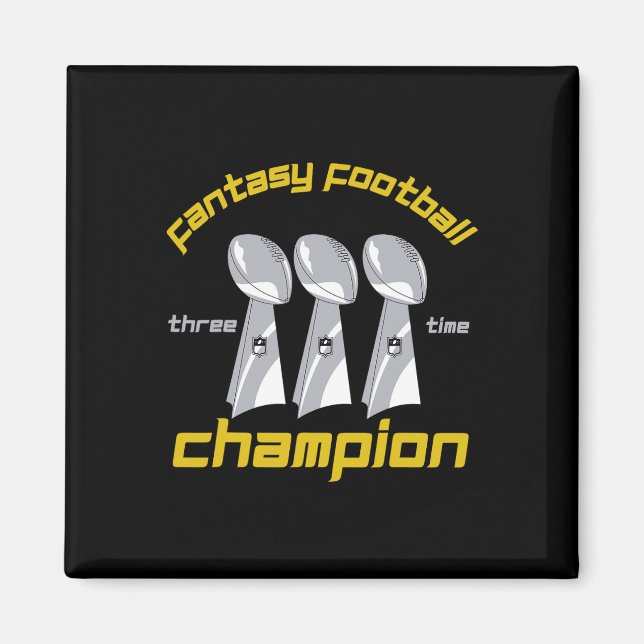 Íman Fun Three Time Fantasy Football League Champion Tr (Frente)