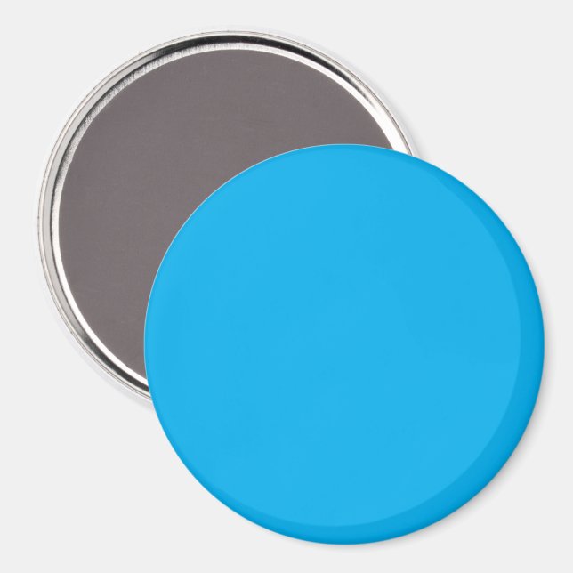 Íman Fundo azul brilhante sólido (Front/Back)