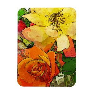 Íman fundo colorido 2 do vintage floral da arte