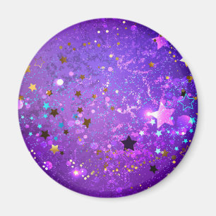 Íman Fundo de folhas roxas com estrelas