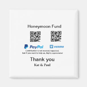 Íman Fundo de lua de mel PayPal Venmo código QR obrigad