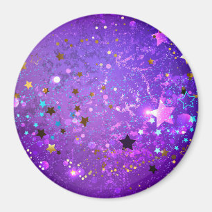 Íman Fundo de papel alumínio roxo com estrelas