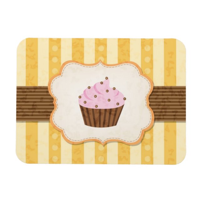 Íman Fundo do Cupcake Vintage (Horizontal)