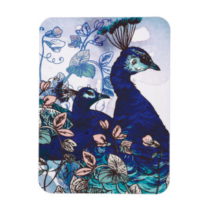 Íman Fundo floral com pavões