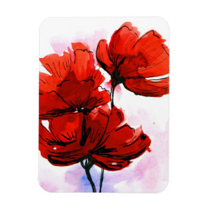 Íman Fundo floral pintado abstrato 2