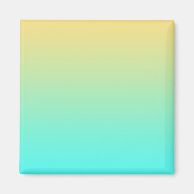 Íman Fundo Gradiente Pastel Turquesa Amarelo (Frente)