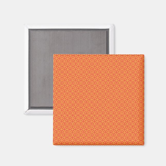 Íman fundo laranja e amarelo com quadrados pequenos (Front/Back)