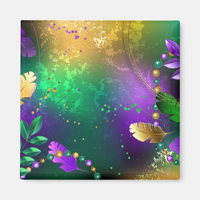 Íman Fundo márdi iridescente com miçangas (Frente)