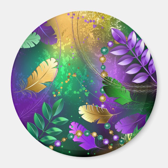 Íman Fundo márdi iridescente com miçangas (Frente)