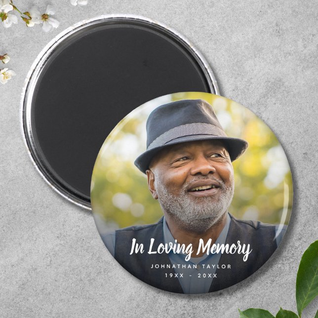 Íman Funeral Personalizada do tributo Memorial Personal (Photo Memorial Button)