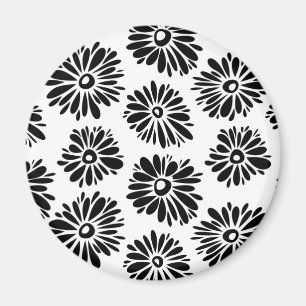 Íman Funky Black e white floral