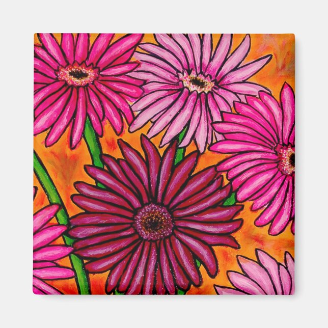 Íman Funky Floral Gerber Daisy Magnet (Frente)