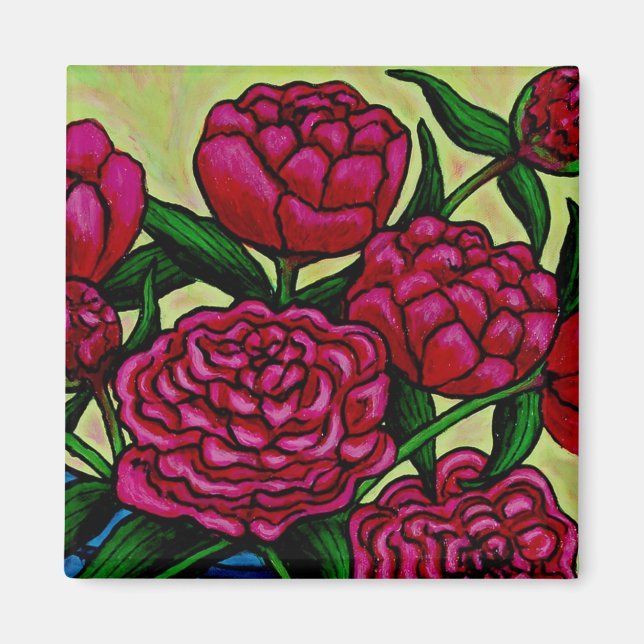 Íman Funky Floral Peony Magnet (Frente)
