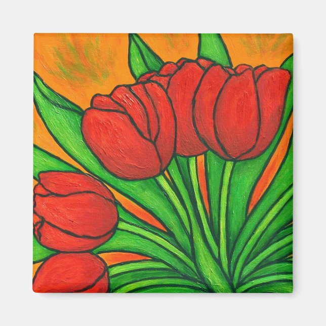 Íman Funky Floral Tulip Magnet (Frente)