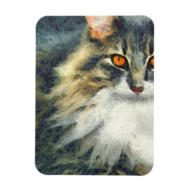 Íman Funky Maine Coon Cat Art (Vertical)