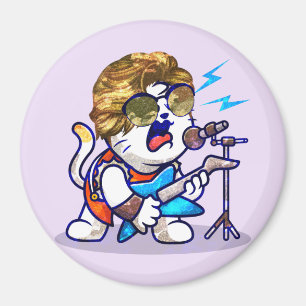 Íman Funky Rockstar Cat - Gatinho Legal do Lover Música
